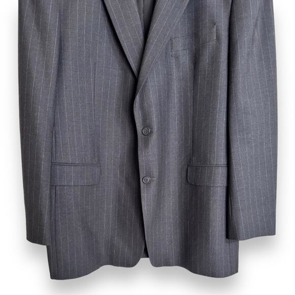 Brooks Brothers 346 Wool Stretch Charcoal Gray Pin Stripe Blazer Men's 46L - Picture 4 of 14